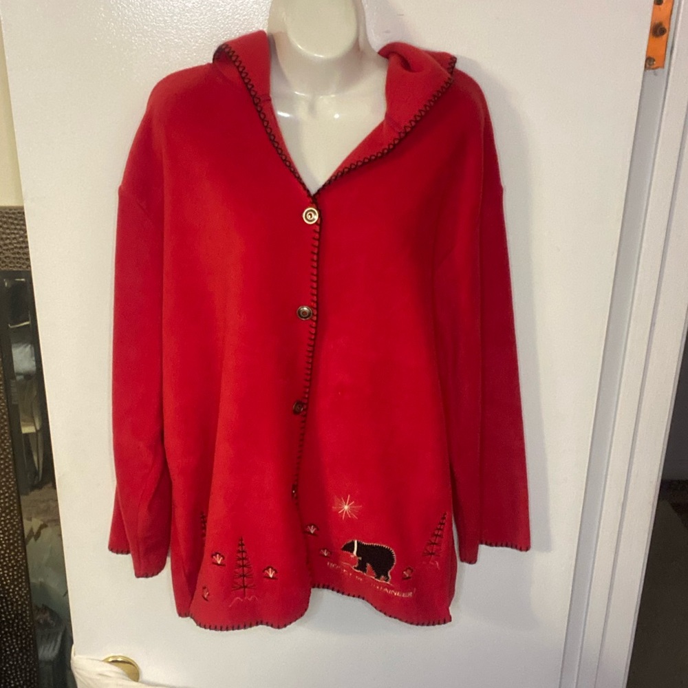 Rocky Mountaineer Red Fleece Jacket with Hood